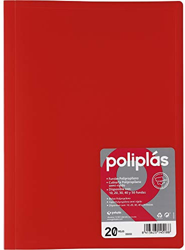 Visitenkartenbuch poliplás lichtdurchlässig A4 rot 20 Hüllen