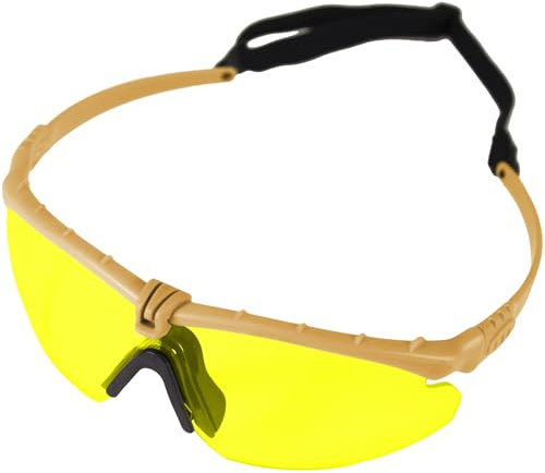 NUPROL Battle Pro - Protective Eyewear - EN166 Rated Ballistic Eye Protection (Tan/Yellow)