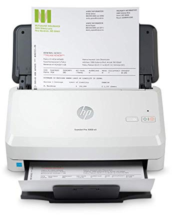 HP ScanJet Pro 3000 s4 Sheet-Feed Scanner (6FW07A), Light Grey, Small (Renewed)