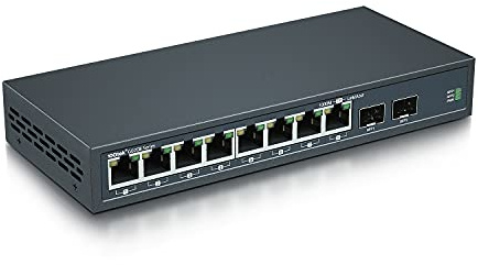 10-Port Gigabit Ethernet Fiber Switch, with 2 SFP Slots (1000M), Without Transceiver
