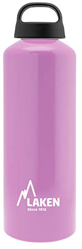LAKEN Borraccia Classica con Bocca Larga, in Alluminio Leggero, a Parete Singola, Senza BPA, Tappo a Vite a Prova di perdite, 1 litro, Rosa