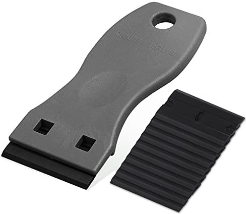 Ehdis Mini Kunststoff Schaber mit 10 Kunststoff klingen, Plastikspachtel, Plastik schaber für klebereste entferner, klebstoffentferner, kleberentferner, Grau