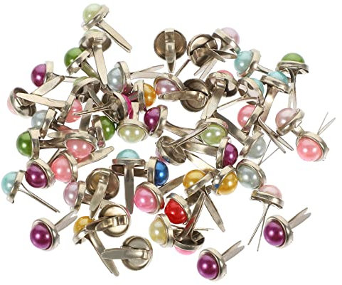 Amosfun 50 Stück -druckknöpfe Brads Prägefolder Spreizklammern Befestigungselemente Für Scrapbooking-Papier Scrapbooking-befestigungen Musterbeutelklammern Schwarz Kind Mini Doppelte Nägel