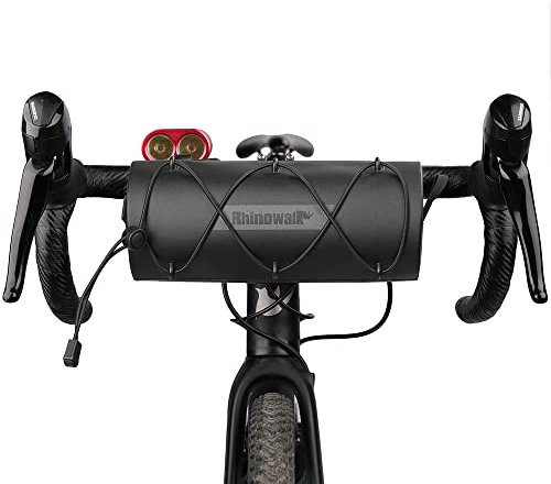 Rhinowalk Fahrrad Lenkertasche, wassedichte Fahrradtasche, Fahrradtasche vorne Lenker, Fahrradkorb, Umhängetasche, professionelles Fahrradzubehör-Schwarz
