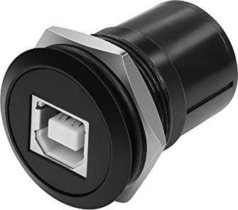 QIANRENON USB B a USB2.0 Filettato Fissaggio Stampante Adattatore USB Type B Femmina a USB2.0 Femmina Pannello Montaggio Rotondo Connettore, per Stampanti, Scanner,3,5' Rimovibili unità, Monito