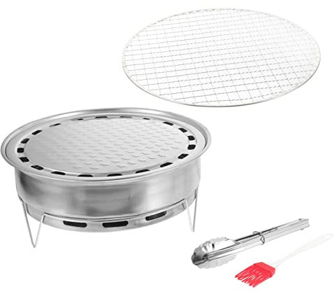 Toddmomy Holzkohle Grill Für Camping Tragbar Aus Edelstahl Mit Abnehmbaren Beinen Für Outdoor Grillen Und Picknicks Kompakt Und Langlebig
