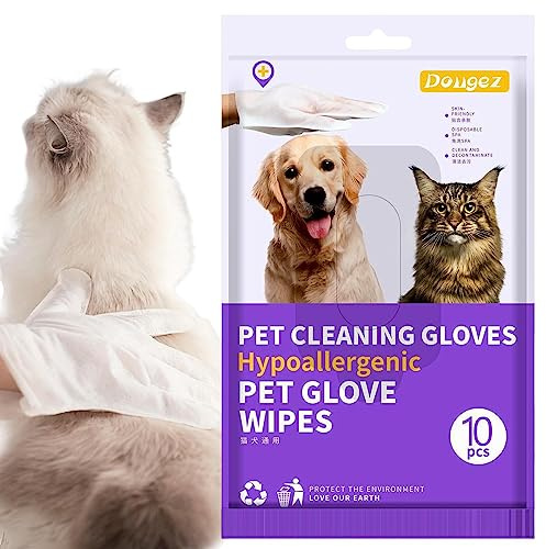 TROONZ Cat Cleaning Wipe Gloves, Cat Wipes Cleaning | Pet Cleaning Spa Wipes Cat Wipes Cleaning Dog Bathing Gloves No Rinse Wash For Cats
