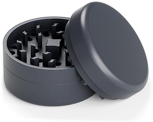 Grinder in ceramica antiaderente | 3 pezzi | macinino per erbe aromatiche rivestito in nano ceramica con meccanismo affilato | Ø 62 mm | incl. raschietto per polline, pennello e boccaglio (antracite)