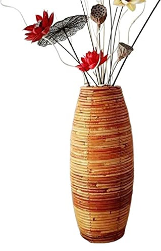 Vasen Große Vase, Bodenvase, große Hochzeit, dekorative hohe Vase, Heimwerker, Blumentopf, gewebt, Retro, antik, große Vase auf dem Boden Vasen für die Inneneinrichtung (Color : 80cm height-01)