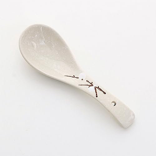 ELEGAM Suppenlöffel, Keramiklöffel, 4 Stück, 14 cm, Haushalts-Keramik-Suppenlöffel mit langem Griff, Bone China-Breilöffel