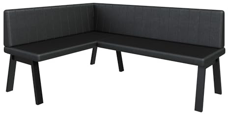 FURNISTAR Eckbank Akiko Metal A - Eckbankgruppe für Ihrem Esszimmer, Küche modern, Sitzecke, Essecke. Perfekt für Küche, Büro und Rezeption. Solide und Starke Verarbeitung. (128x168-Links-Soft11)