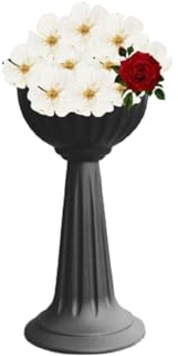 KYY'Z Large Urn Planter Plastic Plant Flower Pots Nursery Pot Large Barrel Tub Planters Outdoor Garden Strong Tall | No Drainage Holes Lightweight Sturdiness Weather Resistant | 75cm (1, Sleek Black)