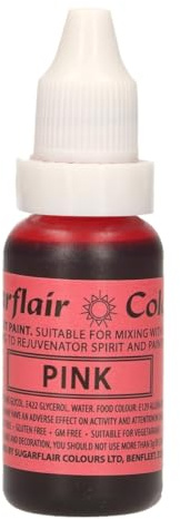 Sugarflair Edible Droplet Paint Lebensmittelfarbe Flüssig Rosa - Lebensmittel Farbe für für Zuckerpaste, Buttercreme - kann mit Airbrush verwendet werden - 14ml