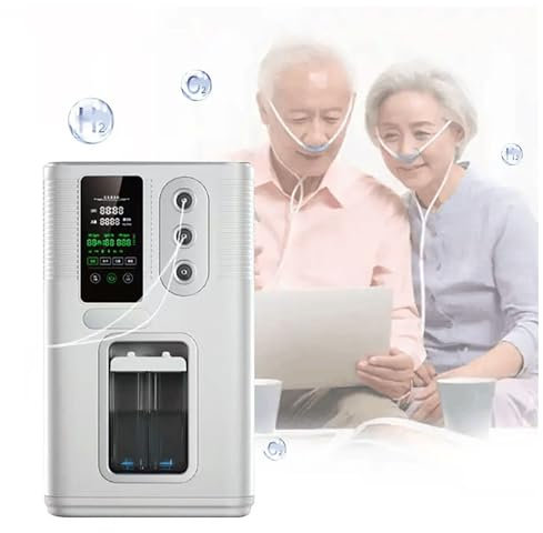 FXNFXLA Máquina De Inhalación De Hidrógeno, Generador De Agua De Hidrógeno De 3000 Ml/Min (2000 H+1000 O) con Pantalla LCD, Inhalador De H2 2 En 1 De 99,99% De Pureza para El Hogar, Viajes