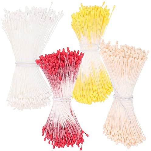 STOBAZA Blumen Mit Runder Spitze Matte Stiele Doppelte Blüten Blumendraht Blütenstempel Matte Blüten Blumendekoration Für Torten Blumendekoration