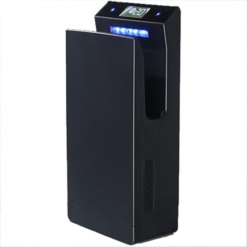 ylpddmm Asciugamani Elettrico con Display LCD,Asciugamani Elettrico Automatico Verticale a Parete Super Dryer, con Filtro Hepa,Guscio in plastica ABS,1400W,220V,Black