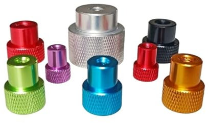 Blindhandmuttern Aluminium Rändelmutter zum Verriegeln und Anziehen der Handmuttern M3 M4 M5 M6 M8 M10 M12 M14 (Schwarz, M4 D16 H20)
