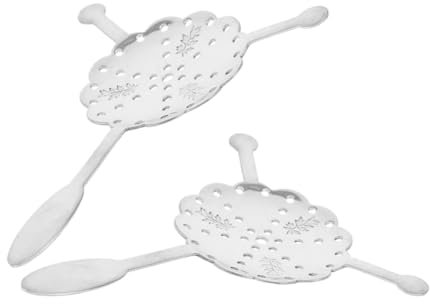 Gatuida 2piezas Cucharas De Inoxidable Diseño Triple Manija Filtro De Malla Para Agitar y Filtrar