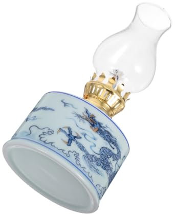 Hemobllo Outdoor Petroleumlampe Aus Glas Innen Dekorative Öllampe Mit Brenner Vintage Petroleumlampe Für Tischdekoration Notbeleuchtung Für Zuhause Und Teestube