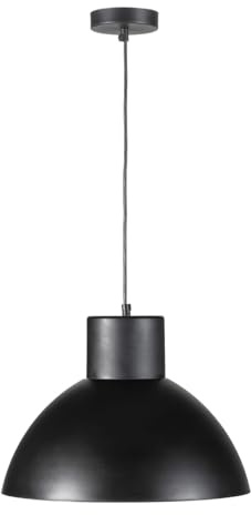 Els Banys – Lámpara de Techo – Modelo Nico – PVC Negro – Ø39 cm x 26 cm – Casquillo E27 – Cable Regulable 100 cm – Embellecedor Incluido – Uso Interior IP20