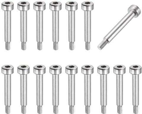 sourcing map Lot de 16 boulons à épaulement en acier inoxydable 304 de 4 mm de diamètre d'épaule de 14 mm, filetage M3 x 0,5, boulons à épaulement à douille hexagonale pour machines de moulage par