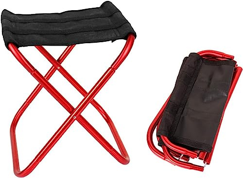 ZGHQHCDRH Campinghocker, Kleine Campingstühle, tragbarer Mini-Klapphocker aus Aluminium, Faltbarer Tritthocker for Camping im Freien auf Reisen