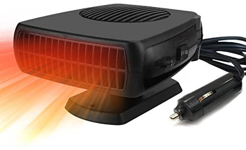 200W Auto Heizung 12V: Autoheizung Car Heater 12 Volt Tragbar KFZ Heizlüfter akku Standheizung Ventilator Scheibenheizung Sitzheizung Defogger für Wohnmobil Camper LKW PKW Zigarettenanzünder Stecker