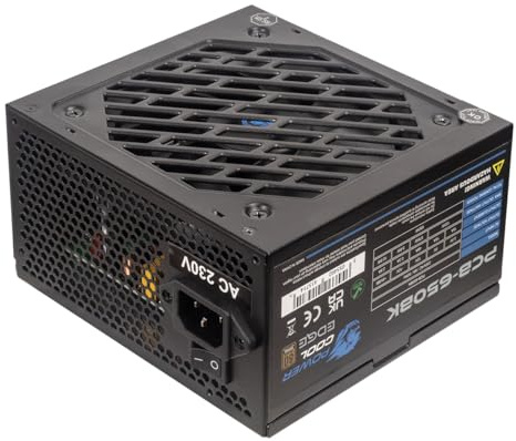JUSTOP Black 650W PSU, 80 Plus Bronze Certified, 650 Watt ATX PC Power Supply, 120mm Quiet Fan, 2x PCI-E, 6x SATA, For Desktop PCs (Black)