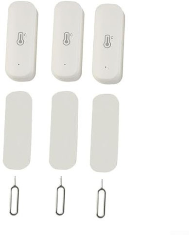 3 Pack WiFi Indoor Temperature and Humidity Sensor, Smart Thermo-Hygrometer Compatible with Tuya App Control, ±1°C ±5% RH Accuracy, Data Export,