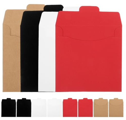 Ipetboom 20pcs Kraft Paper CD Dvd Sleeves with Colors for Easy Sorting Blank Cardboard Storage Envelopes DIY Printable Covers for Disc Protection and Portable Organization