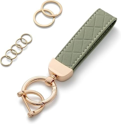 AOKSUNOVA Schlüsselanhänger Auto Leder Schlüsselband Damen | PU-Material, ca. 9 cm Länge, Autoschlüsselanhänger mit Schlüsselring für Schlüssel und Taschen, kompakte Form mit D-Ring