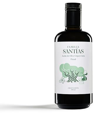 Familia Santías Aceite de Oliva Virgen Extra Picual - Monovarietal - Cosecha Temprana - Botella de Cristal - 500 ml