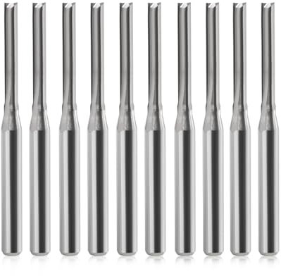 Schaftfräser,CNC fräser,fräser für oberfräse,2 Flöten Gerade Fräser ，fräser 3.175mm 1/8schaft，2mm Schnittdurchmesser,15mm Schnittlänge CNC Fräser für Dichteplatte, Massivholz, Sperrholz