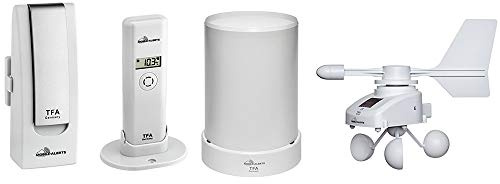 TFA Dostmann 31.4005.02 Weatherhub Wetterstation-Set mit Klima, Regen & Windsender (Weiss mit Batterien)