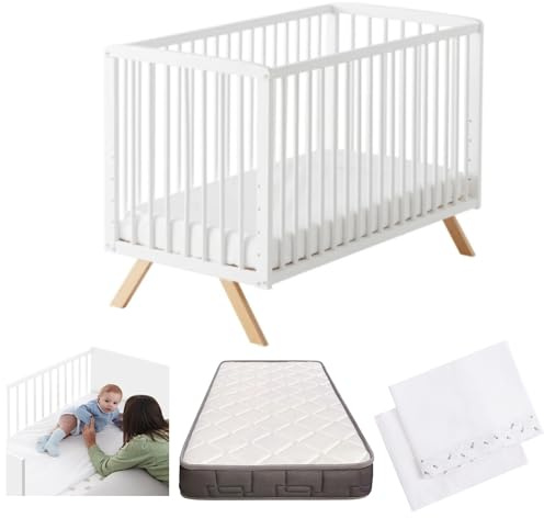 Nuru Babybett, 10 Höhen 120x60 weiß