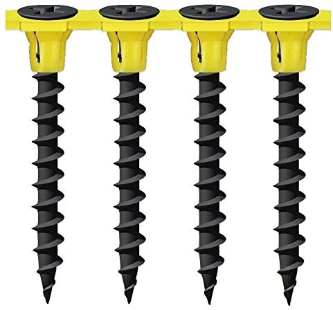 Black Bugle Head Drywall COARSE Thread Screws - Collated 1000 Packs - Drylining Wood Framework Studding (3.5 x 50mm)