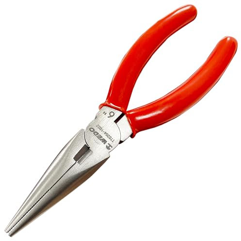 WEDO Nadelzange - 6 Zoll,Titan,Spitzzange,Länge 150mm,Lange Nase mit Cutter,Nicht magnetisch,Korrosionsschutz,leicht,Drahtzange