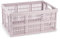 CABLEPELADO Caja Plegable con Asas, Caja plástico para Camping, Caja plástico Organizador, 48 cm Largo x 35 cm Ancho x 23 cm Alto, Capacidad 32 litros, Carga máxima de 18 Kg, Rosa Claro