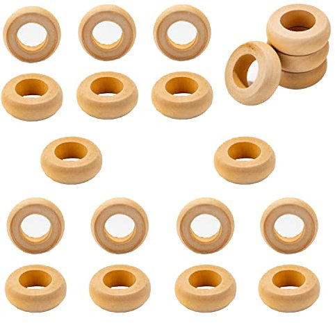 Sonwaha Lot de 20 ronds de serviette en bois faits à la main ronds pour dîners fêtes décoration de table ronds de serviette en bois naturel