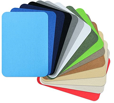 15 teilig Aufnäher aus Stoff in Premium-Qualität, innen und außen, stärkster Klebstoff,100% Flicken zum Aufbügeln, Patch Sticker,Baumwollflicken Bügelflicken, für die Reparatur von Jeans und Kleidung