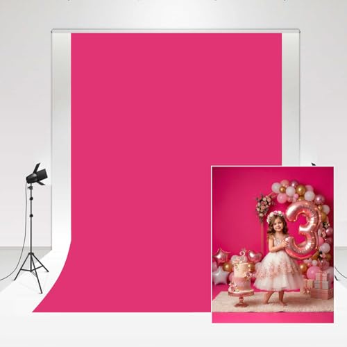 Kate Fotohintergrund Rose Rot Portrait Foto Leinwand Pink Fotowand Hintergrund Spice Girl Prinzessin Hochzeit Fotobox 1,5x2,2m/5x7ft Weiche Baby Fotostudio Fotohintergrund Requisiten