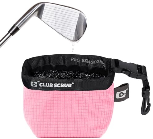 Club Scrub Reinigungsbeutel für Golfschläger und Bälle, wasserdichtes Innenfutter mit Clean-Face-Technologie, maschinenwaschbar, trockene Außenseite, Clip abnehmbar, aus Neopren oder Mikrofaser