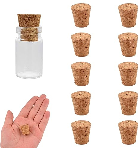 INCREWAY 100 Stück Flaschenverschluss aus Holz, konisch, konisch, Naturkorken für Glasflaschen