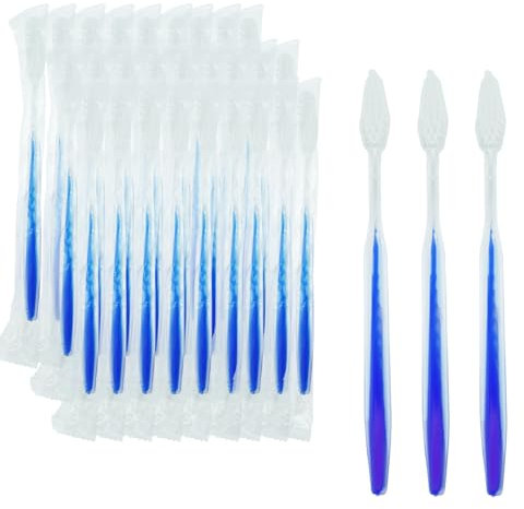 Ailelan Disposable Toothbrush Set, 50 Pack Travel Toothbrushes, White, Soft Bristle, Manual, Not Powered, Toothbrush, Disposable Toothbrush Set