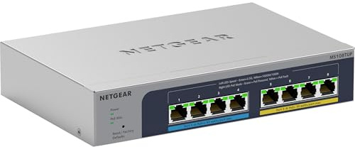 NETGEAR (MS108TUP) Smart Switch Multi-Gigabit Ethernet Ultra60 PoE 8 Ports - Manageable, avec 4 Ports PoE++ et 4 Ports SFP+ 230 W, Administration dans Le Cloud Insight en Option,Bureau ou en Rack