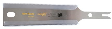 Ersatzsägeblatt für Augusta-Heckenrose Japansäge Mini Ryoba 150mm I Traditionelle Säge aus Bandstahl C75 für feine & grobe Schnitte I Säge mit flexiblem & beidseitig gezahntem Sägeblatt & Bastgriff