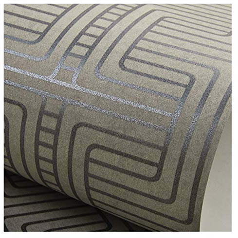 Vliestapete,Wallpaper Mit 3D Metallic Trellis Muster Geometrische Tapete Rot Blau Grau, Braun, Gelb Lattice-Wand-Papier Wanddekoration (Color : P04401, Size : 10mx53cm)