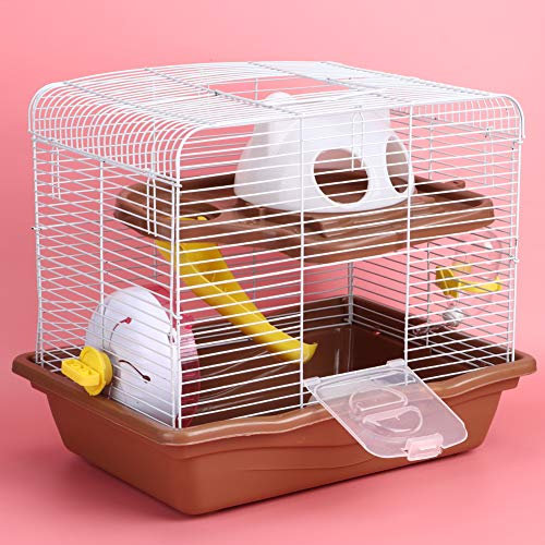 Hamsterkäfig groß, Chinchilla-Käfig, Doppelschichtig, Luxuriös, 35 X 26,5 X 32 cm, Rennmauskäfig mit Leisem Laufrad für die Zähmung von Haustieren Im Innenbereich.