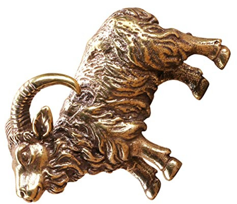 HOOTNEE Messing Ziege Ornament Metall Kunstwerk Handarbeit Desktop Schmuck für Wohnkultur