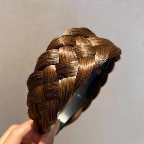 Damen Haarreif, Fischschwanz, Zopf Stirnband, Stirnbänder, verziert Haarreifen - Party, Hochzeit, Kopfschmuck, Haarband für Frauen und Mädchen Haarbänder (Breite Hellbraun, Einheitsgröße)